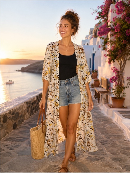 Anthropologie Jackets & Blazers - Anthropologie Bel Kazan Sadie Duster Kimono Tropical Print One Size